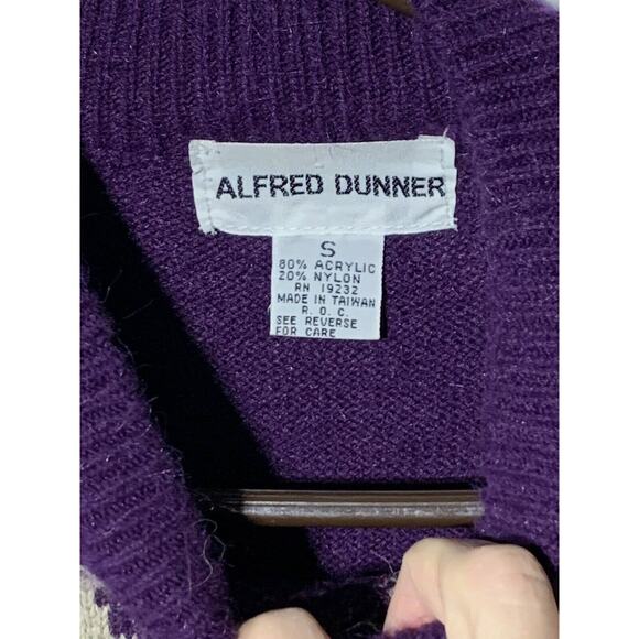 Alfred Dunner Vintage Cottage Core Granny Floral Bright Purple Pullover Sweater - Picture 4 of 6